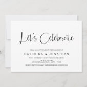 Handschrift, schwarze Schrift, Engagement-Partei Einladung (Vorderseite)