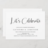 Handschrift, schwarze Schrift, Engagement-Partei Einladung (Vorne/Hinten)