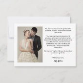 Handschrift Script Heart Wedding Foto Dankeskarte (Rückseite)