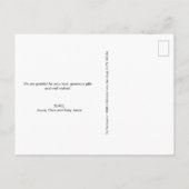 Handschrift Script Horizontal Foto Babydusche Postkarte (Rückseite)