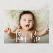 Handschrift Script Horizontal Foto Babydusche Postkarte (Vorderseite)