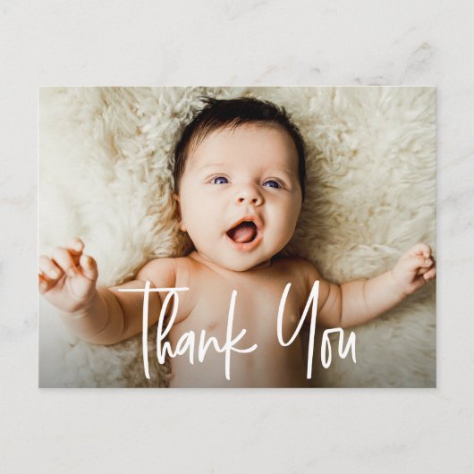 Handschrift Script Horizontal Foto Babydusche Postkarte (Vorderseite)