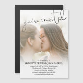Handschrift Sie sind eingeladen Foto Hochzeit Magneteinladung (Vorne/Hinten)