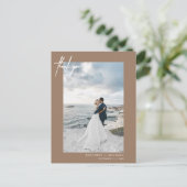 Handschrift Simple Tan Vielen Dank Postkarte (Stehend Vorderseite)