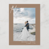 Handschrift Simple Tan Vielen Dank Postkarte (Vorderseite)