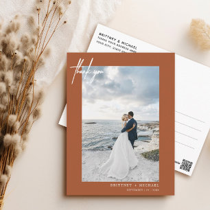 Handschrift Simple Terracotta Vielen Dank Postkarte