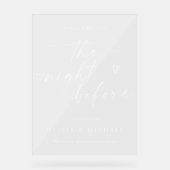 Handschrift-Skript-Herz-Hochzeitsprobe-Willkommen Acrylschild (Vorderseite)