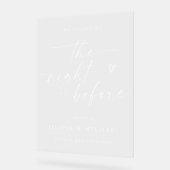Handschrift-Skript-Herz-Hochzeitsprobe-Willkommen Acrylschild (Winkel)