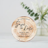 Handschrift Skript Rustic Wood Print Wedding Einladung (Stehend Vorderseite)