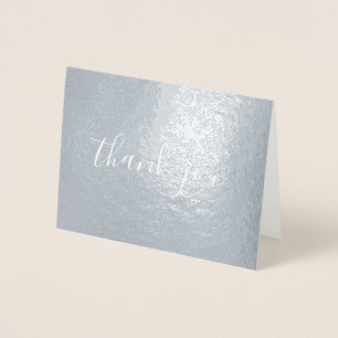 Handschrift-Stil Kalligrafie Danke Silber Folienkarte