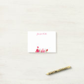 Handschrift Text Aquarell Rosa Rote Rosen Blumenmu Post-it Klebezettel (Auf Schreibtisch)