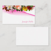 Handschrift Text Elegante Aquarellfarben Blume Far Mitteilungskarte (Vorne/Hinten)