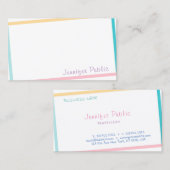 Handschrift Text kreativ farbenfrohe moderne Desig Visitenkarte (Vorne/Hinten)