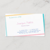 Handschrift Text kreativ farbenfrohe moderne Desig Visitenkarte (Rückseite)