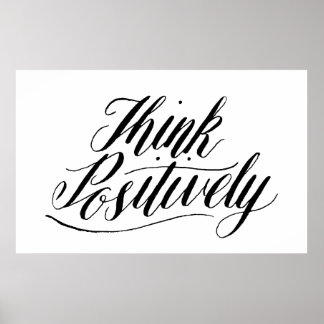 Handschrift Typografie Design, positiv denken Poster