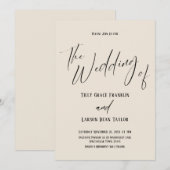 Handschrift Typografie einfach die Hochzeit von Cr Einladung (Vorne/Hinten)