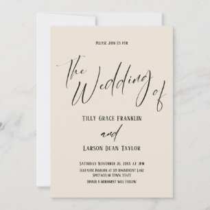 Handschrift-Typografie Einfach Die Hochzeit von Cr Einladung