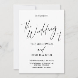 Handschrift Typografie einfach die Hochzeit von Einladung