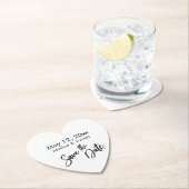 Handschrift Typografie Schwarz/Weiß Save the Date Untersetzer (Vor Ort)