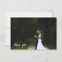 Handschrift und Foto Hochzeit Dankeskarte