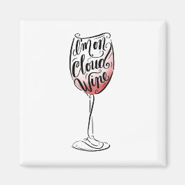 Handschrift und Illustriert bin ich auf Cloud Wine Magnet