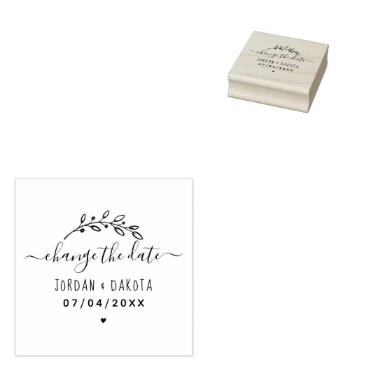 Handschrift und Sprig | Datum ändern Gummistempel (Stempel)