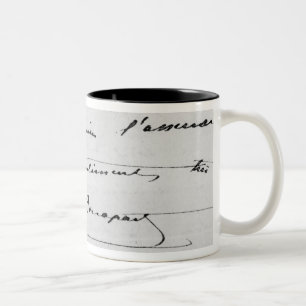 Handschrift und Unterzeichnung Zweifarbige Tasse