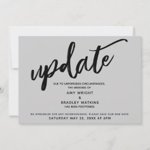 Handschrift verzögert Hochzeit Graue Ankündigung