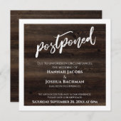 Handschrift verzögert Hochzeit rustikale Holzkarte Einladung (Vorne/Hinten)