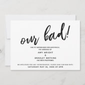 Handschrift verzögert Hochzeitsankündigung des Spa Einladung (Vorderseite)