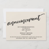 Handschrift verzögert Hochzeitsankündigung Einladung (Vorderseite)