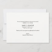 Handschrift Vielen Dank Script Custom Baby Foto Ankündigung (Rückseite)