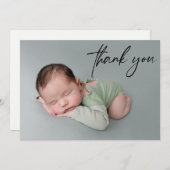 Handschrift Vielen Dank Script Custom Baby Foto Ankündigung (Vorne/Hinten)