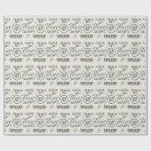 Handschrift: Vintages Doodle-Set. Geschenkpapier (Flach)