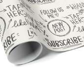 Handschrift: Vintages Doodle-Set. Geschenkpapier (Rolleneckpunkt)