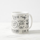 Handschrift: Vintages Doodle-Set. Kaffeetasse (VorderseiteRechts)