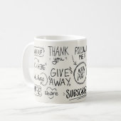Handschrift: Vintages Doodle-Set. Kaffeetasse (Vorderseite Links)