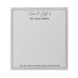 Handschrift vom Schreibtisch aus leicht grau Notizblock