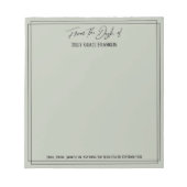 Handschrift vom Schreibtisch aus mit einfachem ele Notizblock (Vorderseite)