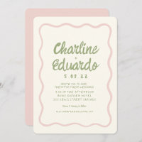 Handschrift Wavy Green Pastel Color Wedding