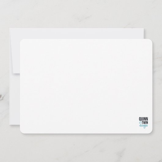 Handschrift, weiß und schwarz save the date (Rückseite)