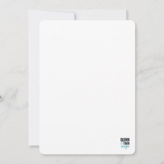 Handschrift, weiß und schwarz save the date (Rückseite)