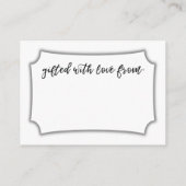 Handschriftenbildschirm-Duschgeschenk Begleitkarte (Rückseite)