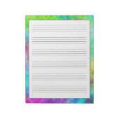 Handschriftenblätter Moderne Neonfarben Notizblock (Rotiert)