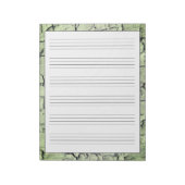 Handschriftenblätter Rustikale Seiten Grün Notizblock (Rotiert)