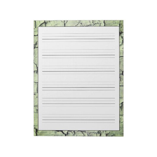 Handschriftenblätter Rustikale Seiten Grün Notizblock (Rotiert)