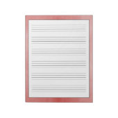 Handschriftenblätter Rustikales rotes Design Notizblock (Rotiert)