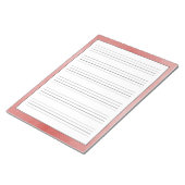 Handschriftenblätter Rustikales rotes Design Notizblock (angewinkelt)