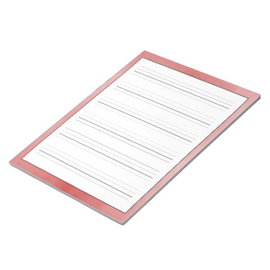 Handschriftenblätter Rustikales rotes Design Notizblock (angewinkelt)