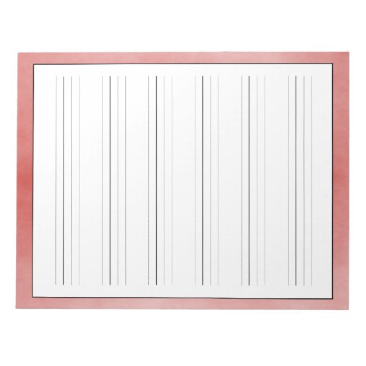 Handschriftenblätter Rustikales rotes Design Notizblock (Vorderseite)